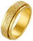 PAURO Damen 316L Edelstahl Sand Blast Finish Gold Lucky Spinner Ring 6Mm Band Größe 65