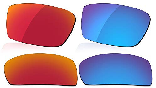 LenzReborn Polarized Lens Replacement for Oakley Crankshaft OO9239 Sunglass - Fire Red+Ice Blue