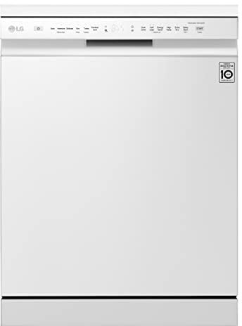 LG DF222FW - Lavavajillas 60 cm y Capacidad de 14 Cubiertos, Lavavajillas LG con Motor Inverter Direct Drive, Función QuadWash y App, Lavado Dual 1h, Carga Fácil y Flexibilidad, Color Blanco