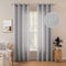MIULEE 2 Unidades Cortinas Salon Translucidas Poliéster Lino con Ojales Visillos de Dormitorio Moderno Ventana Salon Habitacion Cuarto Dormitorio Comedor Cocina 140 x 280 cm Gris Claro