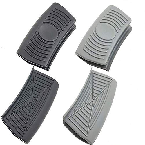 4 PCS Silicone Handles, Handle Holder Hot Handle, Silicone Handles Pot, Silicone Hot Handle, Hot Handle Sleeves, High Temperature Resistant Silicone Handle For Cast Iron Frying Pan (Black+Grey)
