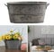 Chuancheng Pot de fleurs ovale vintage en zinc galvanisé - Décoration de jardin (1)