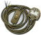 Gold 3 Core Pre Made Cable with Inline Rocker Switch | 2.5 Metre Total Length | 3A Fused Moulded 3 Pin Plug | UK Approved | Table & Floor Lighting