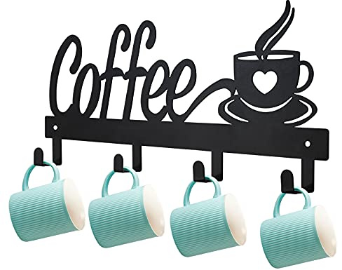 CUKE2BEET Wandmontierter Kaffeebecher-Halter – Tassen-Organizer für Kaffeebar, Küchenutensilien