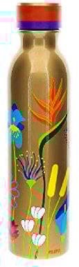 Pylones, Keep Cool Bottle Thermosflasche, 75 cl, Blumengarten, Gold, Edelstahl, ABS, PP, Silikon