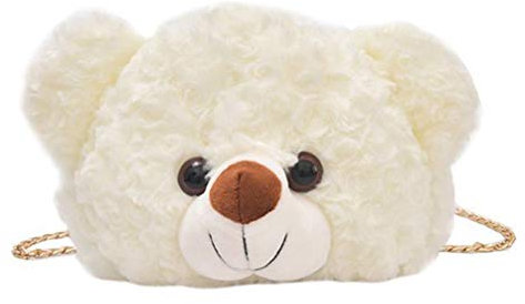 Plüsch Schultertaschen Umhängetasche Mädchen Cartoon Teddybär Kreuz Körpertasche Nette Flauschige Tier Handtasche Kette Strap Bag Satchel Münze Geldbörse Taschen