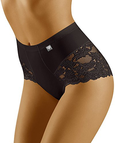 Wolbar Miederhose Damen Miederslip Hoher Taille Slip Shapewear Damen Figurformende Bauchweg Unterhose Spitze Sexy Unterwäsche Miederpant, Schwarz,XL