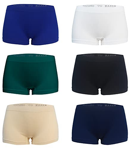 Libella Lot de 6 Culotte Shorty Femme Boxers Hipsters sans Couture en Tissu Microfibre Doux 3908 UN2 S/M