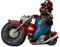Geschenkestadl Motorrad Maulwurf Gartenfigur Höhe 26 cm Breite 31 cm Dekofigur Gartenfigur