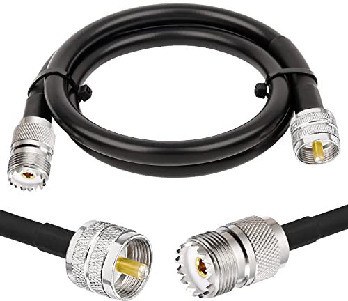Superbat Cavo RG8X CB 1m UHF PL259 Maschio a Femmina 50 ohm Bassa Perdita per Radio HAM e CB, Analizzatore di Antenna, Carico Fittizio, Misuratore ROS (1 Pezzo)