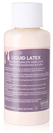 Mysense Trucco SFX in lattice liquido, per Halloween Moster Zombie effetti speciali per cicatrici, ferite, peeling della pelle, strizzacuole, bruciature, vesciche, carne chiara (nudo), 30 ml