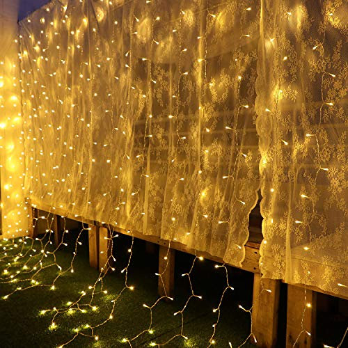 CREASHINE Guirlande Lumineuse Rideau Exterieur et Interieur Decoration pour Noël,Mariage,Fenêtre,Maison,Patio,Anniversaire Etanche IP44 (6m*3m,600 Led)