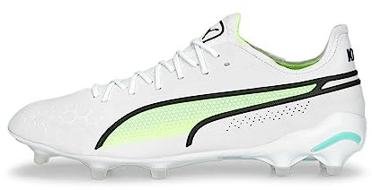 PUMA King Ultimate FG/AG Volume Up weissgelbtürkis, 44,5 Unisex