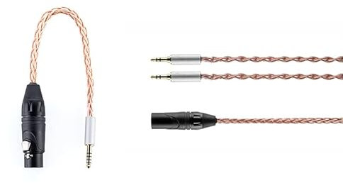 Moondrop UP casque Upgrade Line 4 broches XLR à 4,4 mm / 4 broches XLR à 6,35 mm adaptateur double 3,5 mm à 4,4 mm XLR câble casque (Headphone Cable+Adapter (4Pin XLR to 4.4mm,30cm))