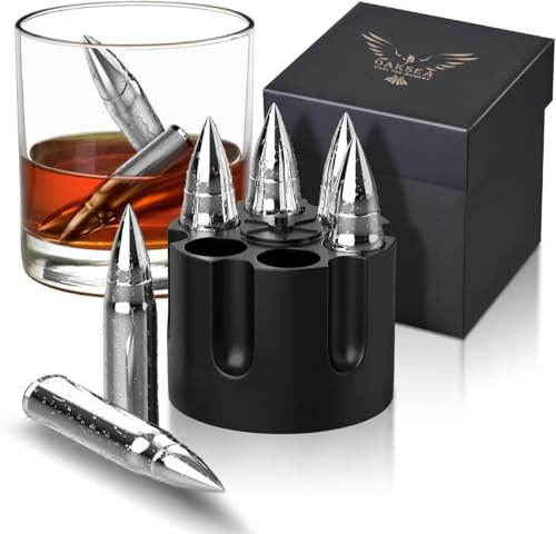Whiskey Steine Set Geschenke für Männer Whisky Steine Geschenk Mann Weihnachten für Papa - Wichtelgeschenk Whisky Geschenkset mit 6 Edelstahl Eiswürfel, Samtbeutel, Geschenkbox