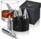Whiskey Steine Set Geschenke für Männer Whisky Steine Geschenk Mann Weihnachten für Papa - Wichtelgeschenk Whisky Geschenkset mit 6 Edelstahl Eiswürfel, Samtbeutel, Geschenkbox