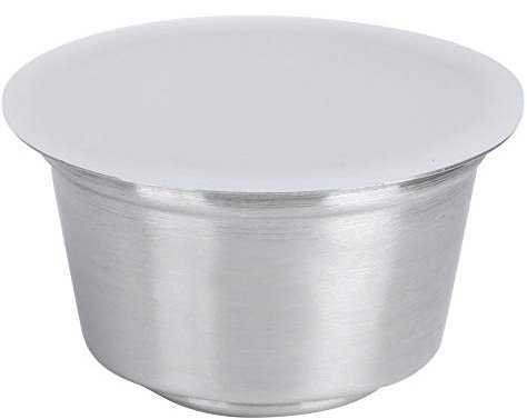 Cápsula de café Recargable para Cápsulas de Acero Inoxidable Cápsula Recargable Adaptador de Cápsula de Recarga Cápsulas de Taza de Filtro para Llenar (Blanco)