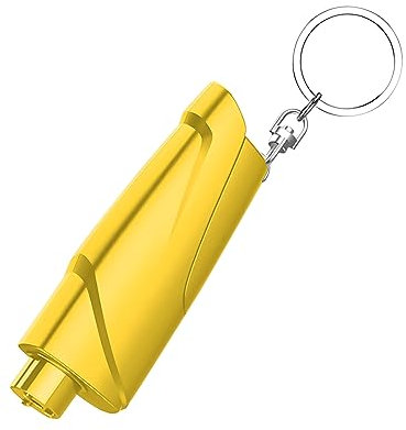 JNNJ Martillo de Seguridad Portátil para Coche, Cortador Cinturón de Seguridad Portátil 2 en 1 y Rompe Cristales, Mini Herramienta Escape de Emergencia para Romper Ventanas de Coche(Amarillo)