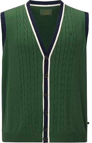 Charles Colby Herren Strickweste Duke Thalen dunkelgrün, 2XL (XXL) - 60/62