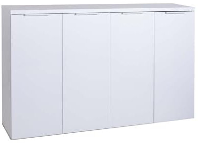 Composad | Mobile multiuso della Linea MUNDI con 4 Ante, Salvaspazio, Scarpiera, per Ingresso, Ripostiglio, Garage, (LxAxP) 159,8x102,3x35,1 cm, Bianco laccato, Made in Italy