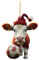 Kuh Weihnachtsschmuck 2D Acryl Cartoon Kuh Dekorative Ornamente Kuh Anhänger Christbaumschmuck Lustig Deko Anhänger Weihnachtsanhänger Weihnachtsbaum Deko Weihnachtsdekoration für (3-C, One Size)