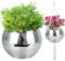 FGBNM Pot de fleurs disco argenté de 25,4 cm, avec corde de suspension, chaîne de suspension, crochet, cercle et miroirs supplémentaires (25,4 cm, argenté, 1 pièce)