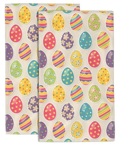 Wotinsi Handtücher, Ostereier-Handtücher für Badezimmer, weich, saugfähig, dekorative Handtücher, Geschirrtücher für Küche, Sport, Fitnessstudio, Yoga, Heimdekoration, 35,6 x 71,1 cm, 2 Stück