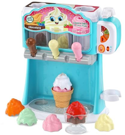 LeapFrog Count and Swirl Ice Cream Maker Playset for Kids Ages 2 Years and up, Blue