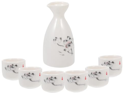 TOPBATHY Frasco Porta Vino Calentador de Sake decoración estantería de Vino hervidor de Sake Soporte para Servir Vino Estilo japones Porcelana Posavasos Botella de Sake