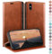 HUOUH for iPhone X/XS 5,8 Wallet case with RFID Blocking PU Leather,Credit Card Holder,Flip Folio Book Phone cases Shockproof Cover Women Men for Apple X/XS case Light Brown