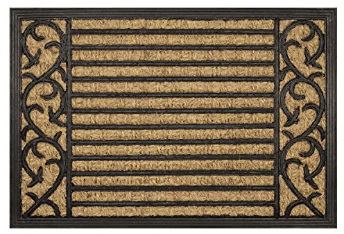 OLIVO.shop | PROMO Zerbino in cocco intrecciato e gomma, tappeto ingresso casa rettangolare 40x60 cm (DISEGNO 3 RETT)