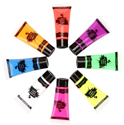 TOVINANNA 24piezas Pintura Facial Fluorescente Luminosa Pintura Corporal Segura y Lavable Para Fiestas y Eventos Nocturnos Alta Pigmentación y Rápida Secado