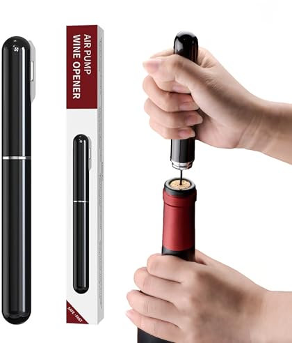 Zssxysm Tire-Bouchon Pompe à Air 2-en-1 avec Coupe-Capsule, Ouvre-Bouteille à Pression d'air pour Bouteilles de Vin pour Maison, Restaurant, Fête, Cadeaux pour les Amateurs de Vin