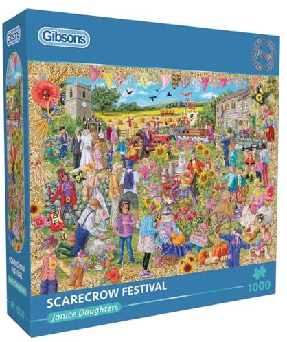 Gibsons Games Vogelscheuche Festival 1000 Teile Puzzle | Landschaft Nachhaltiges Puzzle für Erwachsene | Premium 100% recyceltes Brett | Tolles Geschenk