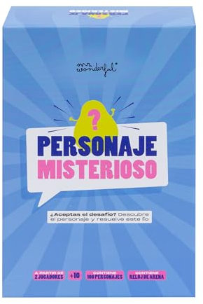 Mr. Wonderful - Juego de Cartas - Personaje Misterioso - 100 Tarjetas - A Partir de 2 Jugadores - Contiene Instrucciones y Reloj de Arena