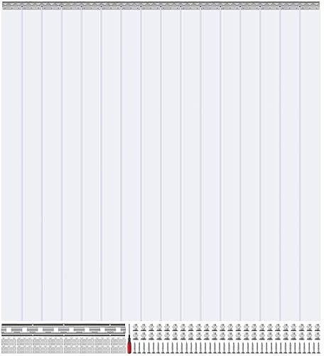 VEVOR Rideau à Lanière PVC, 244x244 cm, Rideau Lamelles Transparent, 12 Bandes de Porte Plastique Épaisseur 2 mm pour Porte de Chambre Froide, Entrepôt, Refroidisseur de Supermarché, Chevauchement 50%