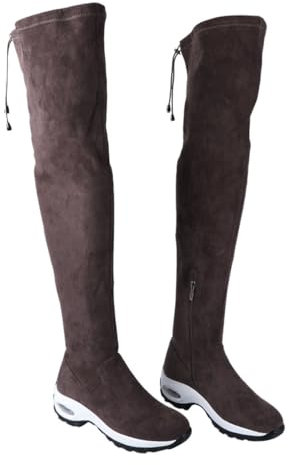 GALPADA Stivali Autunnali Con Suola Ammortizzata Scarpe Scamosciate Traspiranti Sopra Il Ginocchio Con Basso