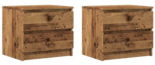 vidaXL Nachttische 2 STK. Altholz-Optik 50x40x43,5 cm Holzwerkstoff