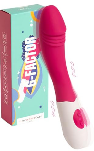 MySecretCase Vibratoreper Donna Professionale - Vibratore per Punto G in Silicone, Sextoys Vibratori per Coppia Realistico, Massaggiatore Clitoride, Sextoy Dildo Piccolo per Donne e Coppie (Rosa)