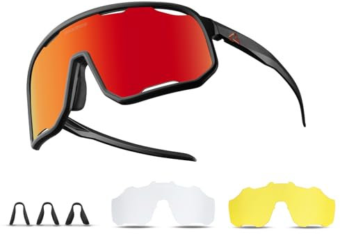 ROCKBROS Fahrradbrille Polarisiert Sonnenbrille Outdoor MTB Rennrad Sportbrille für Damen und Herren Fahrradbrille