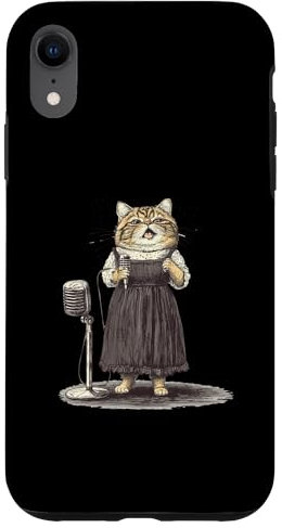 Dressed Kitty Singing Microphone Art Case for iPhone XR