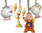 Disney - Set of 4 Beauty & The Beast Resin Hanging Decorations - Cogsworth, Chip, Lumiere & Mr's Potts - Christmas/Xmas Tree Glitter Ornaments - Licensed Gifting & Homeware.