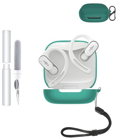 Silikon-Schutzhülle für Shokz Openfit Air Open Earbuds – langlebige und umweltfreundliche Bluetooth-Kopfhörerabdeckung mit präzisen Löchern und Ladekompatibilität – stoßfest, angenehme Haptik, Grün