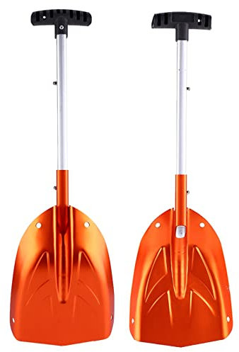 Pelle à neige télescopique en alliage d'aluminium - Outil d'hiver compact et portable pour les activités de plein air - Orange
