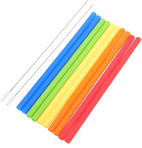 Mikinona Pailles Silicone Réutilisables Pailles à Boire à Cocktail Pour Fête Sans Bavures Lavables Au Lave-
