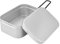 Lonchera portátil con asa plegable, contenedor ligero para alimentos con tapa, vajilla de aluminio para camping, senderismo, picnics y oficinas