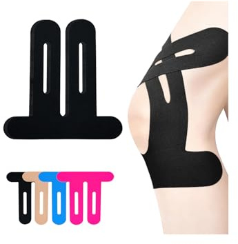 SOONGO Kinesiology Tape for Knees -High Elastic Knee Support,Knee Pain Relief,Latex-Free Hypoallergenic,Waterproof,Breathable Original Cotton Sports Tape (Black).