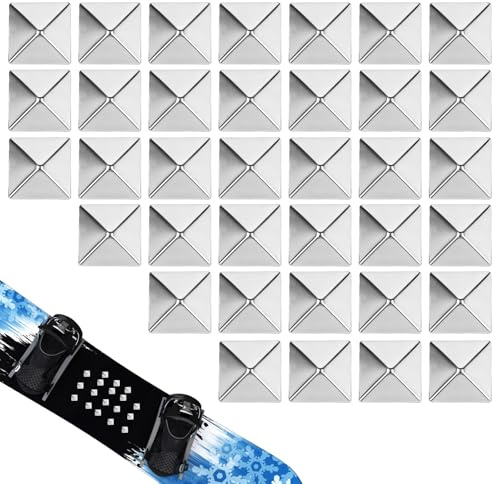 Fukaisu 36 Stück Pyramid Studs Snowboard Stomp Pad, Anti-Rutsch Selbstklebend e Stomp Pad Snowboarden Metall Snowboard Grip Mat Bietet Zusätzlichen Halt für Wintersport Skifahren Damen Herren