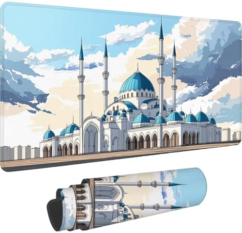 Schreibtischunterlage 600 x 300 mm XXL Mauspad Europa Mauspad Gaming,rutschfeste Schreibtisch Unterlage,Multifunktionales Office Mousepad mit Vernähten Kanten,Geschenke für Frauen,Architektur-dd1150