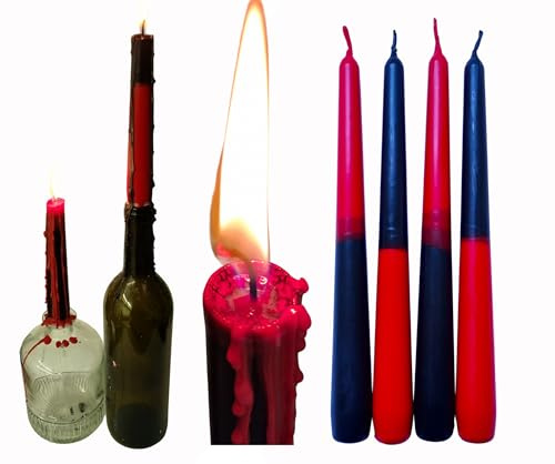 TROPFKERZEN Satanskerzen Hexenkerzen Vampirkerzen 4er SET Tropfkerzen Blutkerzen Gothickerzen betropfen Flaschenkerze Tropfkerze Gothic Kerze schwarz rot Topfkerzen 4er schwarz-rot